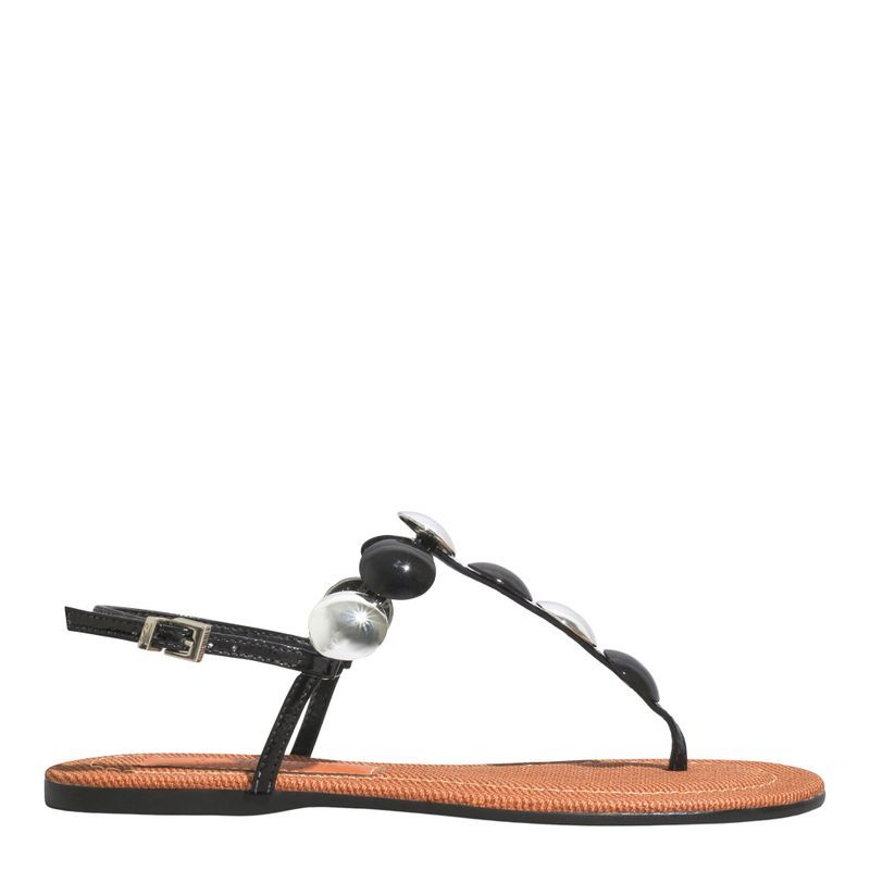 Rasteira Verniz Glossy Preto -