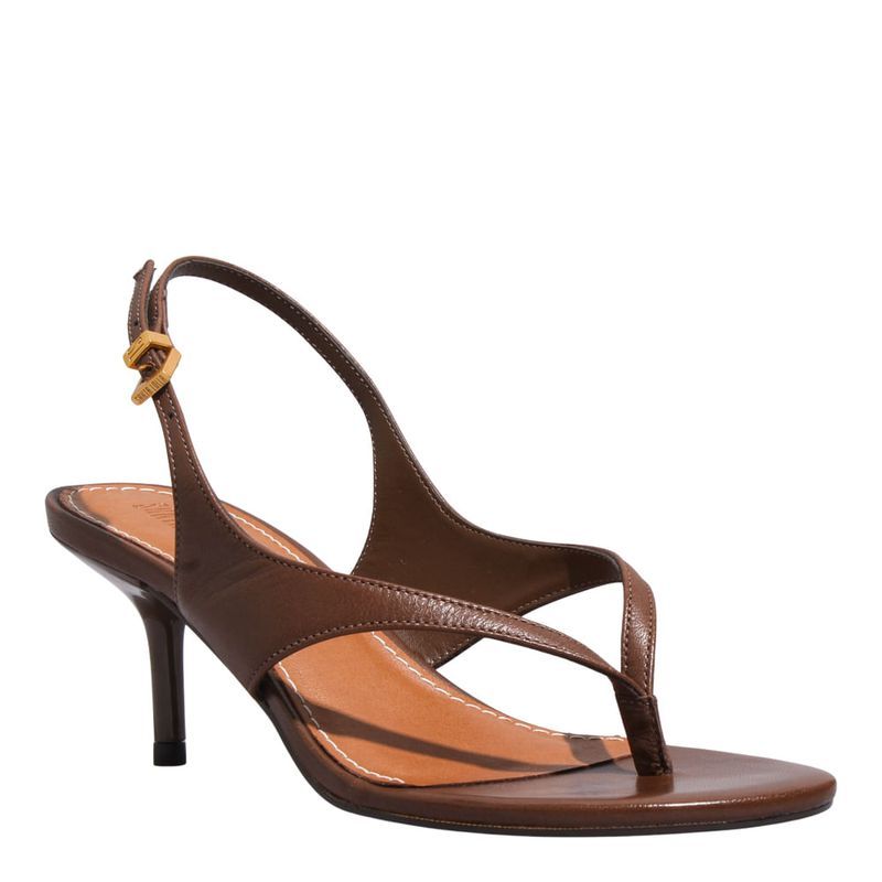 Sandália Couro Pelica Soft Conhaque -
