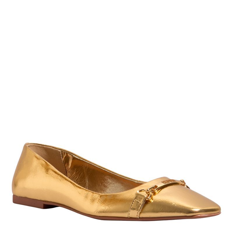 Sapatilha Metalizado Reflexo Ouro -