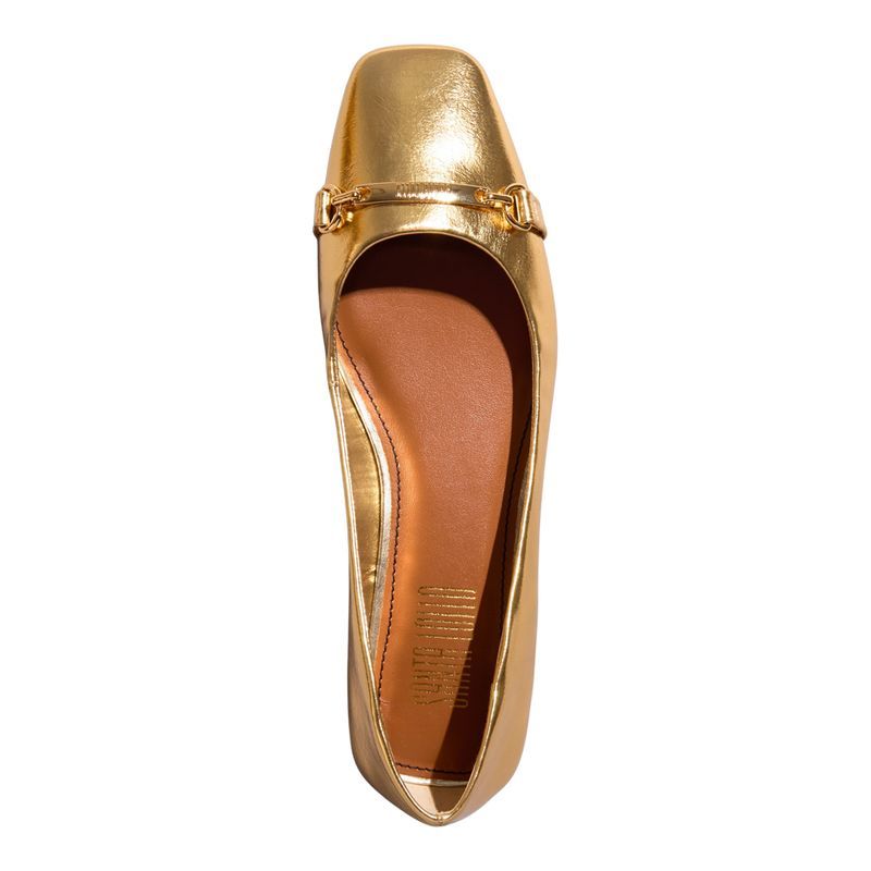 Sapatilha Metalizado Reflexo Ouro -