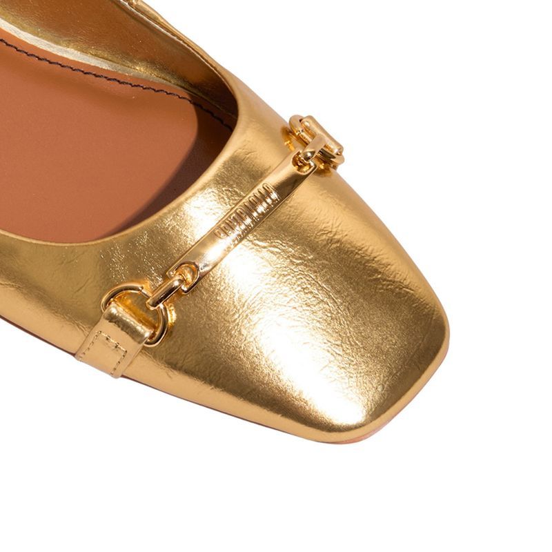 Sapatilha Metalizado Reflexo Ouro -