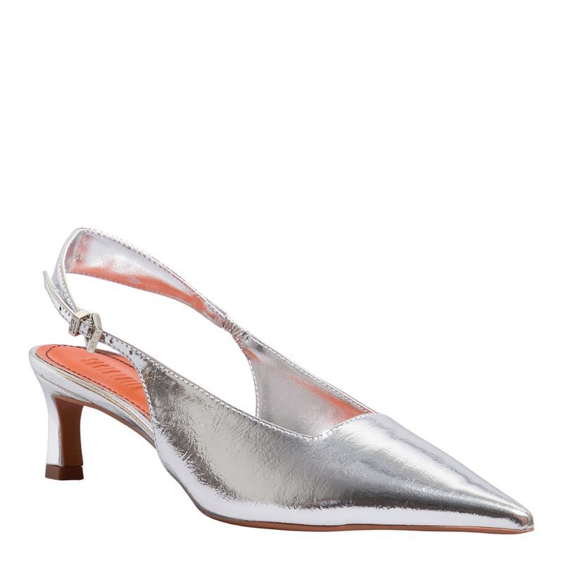 Scarpin Metalizado Reflexo Prata -