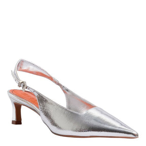 Scarpin Metalizado Reflexo Prata -